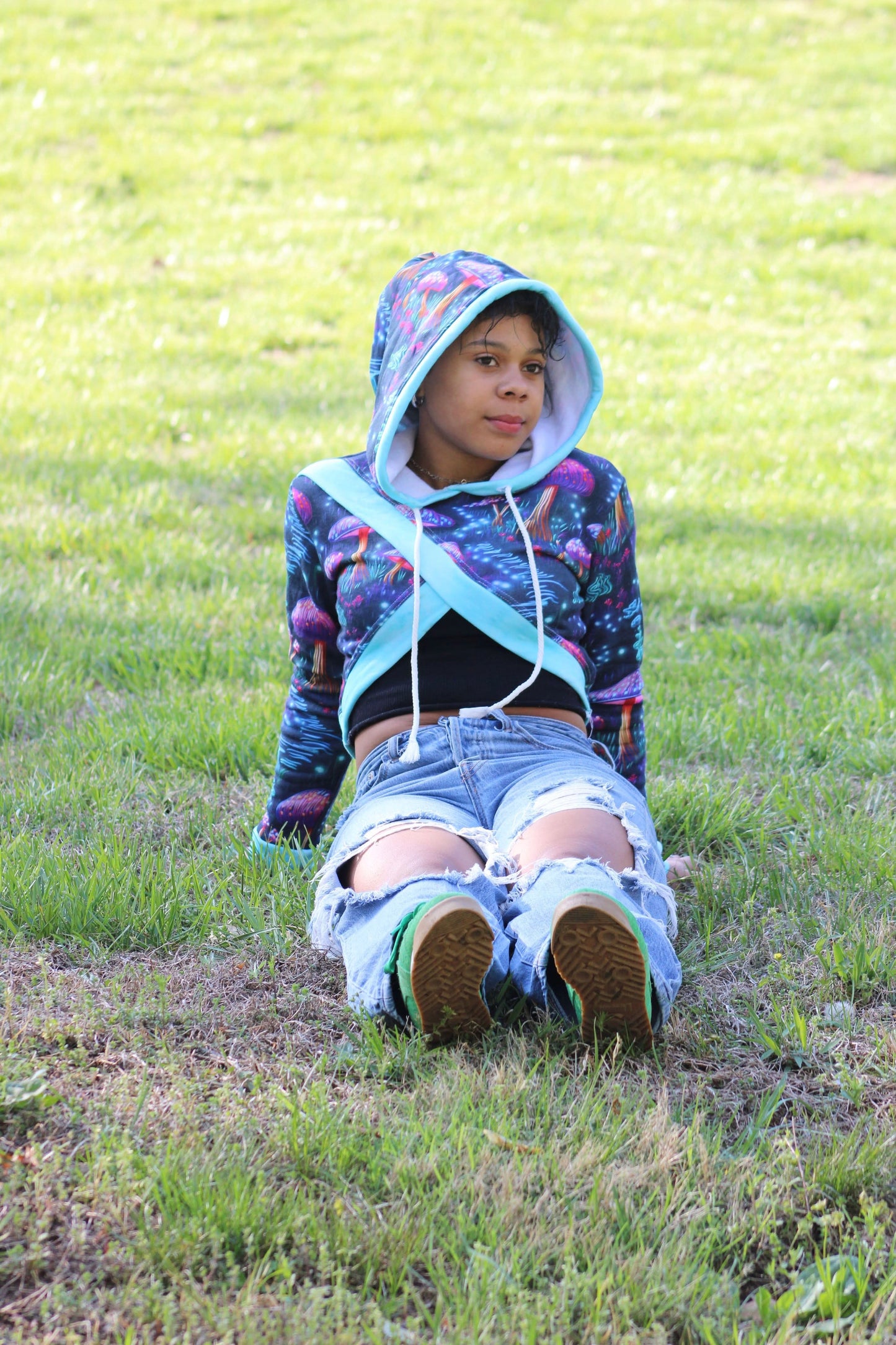 Wisteria Cropped Hoodie