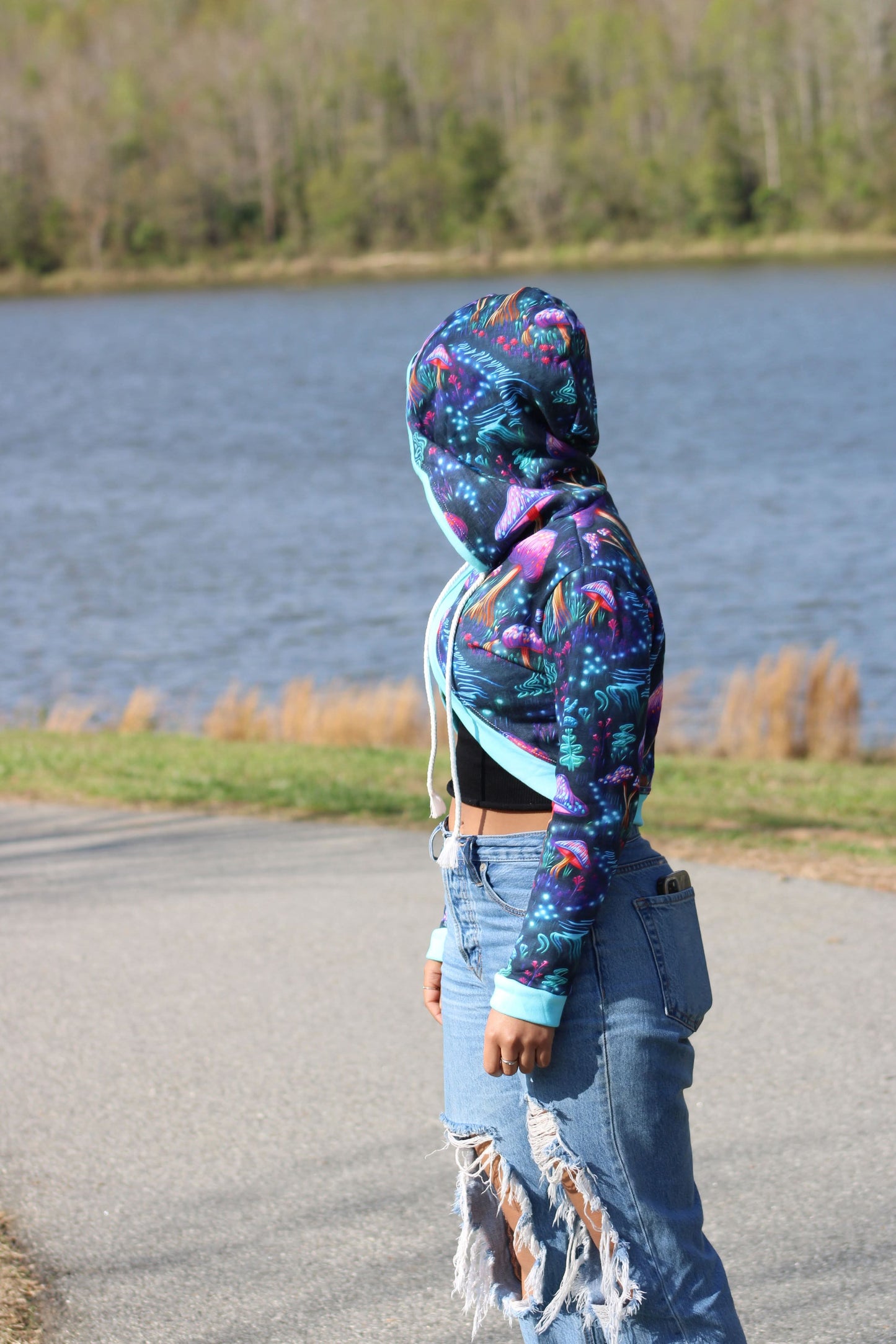 Wisteria Cropped Hoodie
