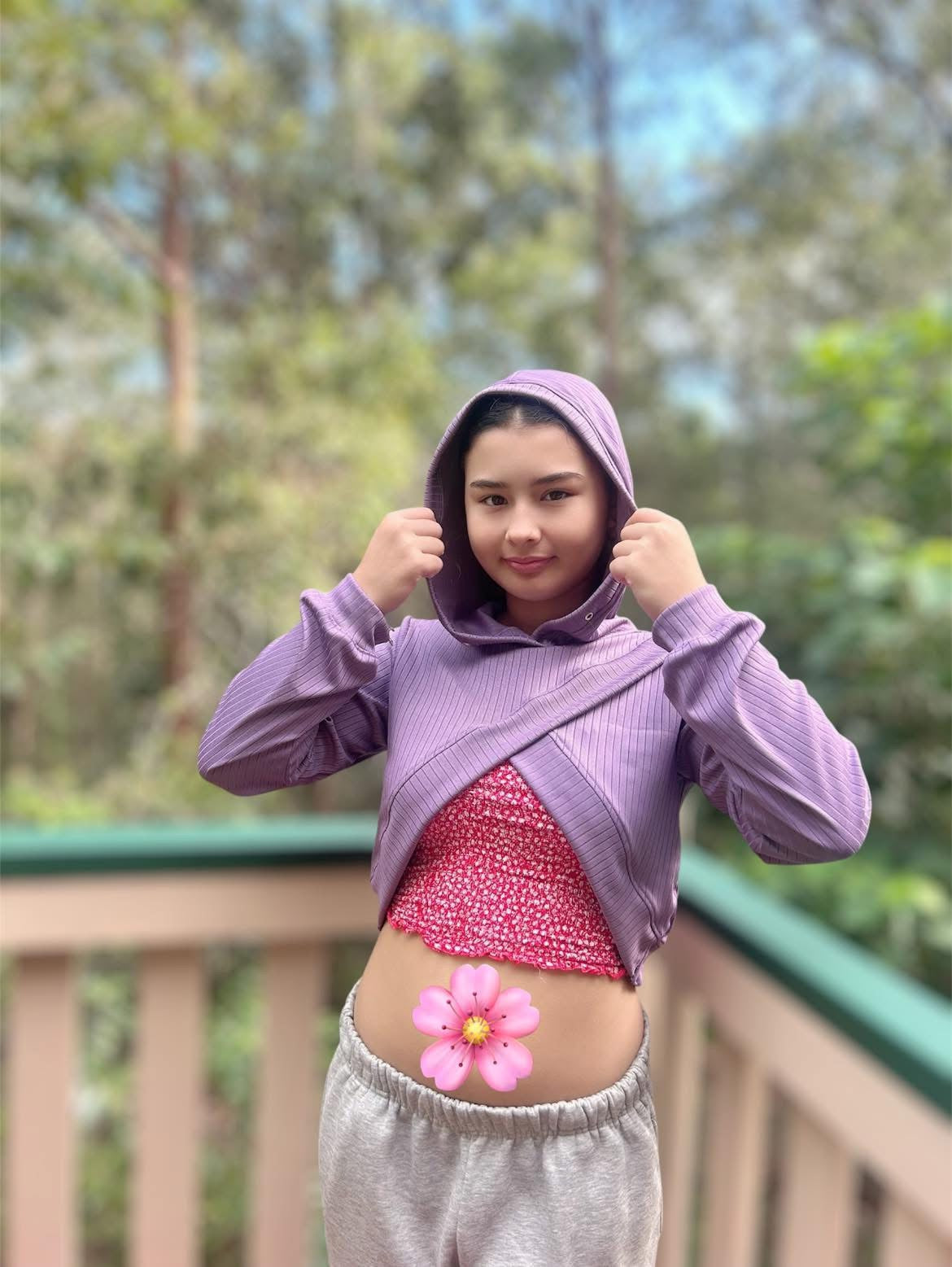 Wisteria Cropped Hoodie