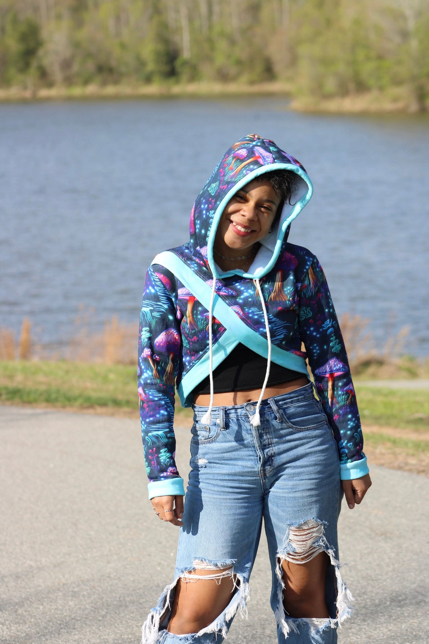 Wisteria Cropped Hoodie