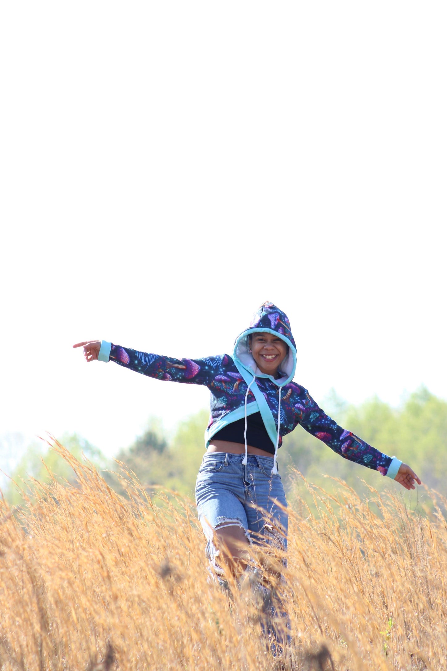 Wisteria Cropped Hoodie