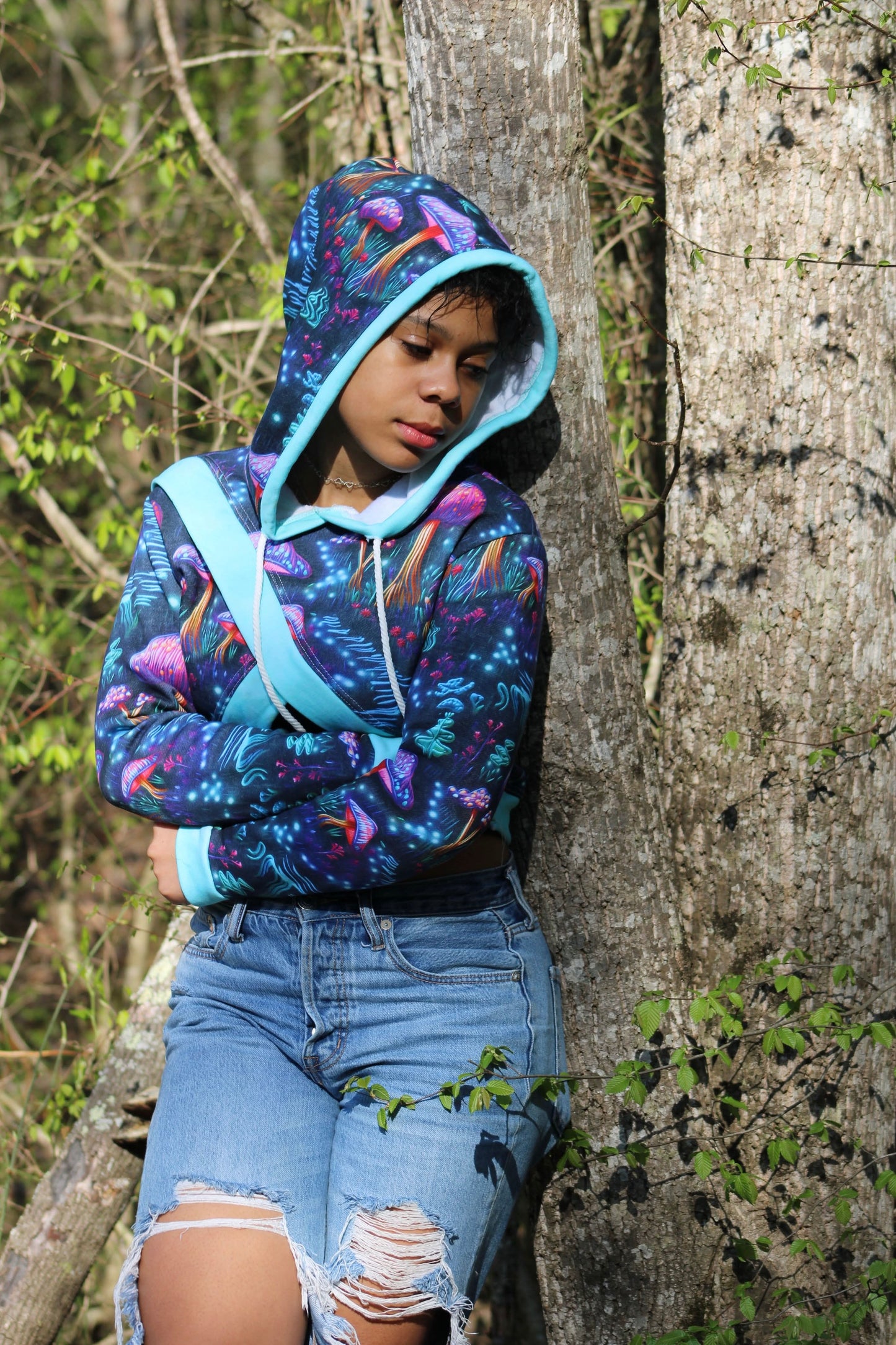 Wisteria Cropped Hoodie